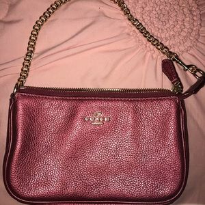Coach Pebbled Leather Large Wristlet